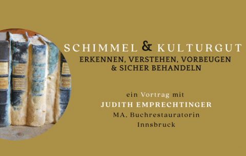 Grafik mit Titel der Veranstaltung und Angaben zur Referentin